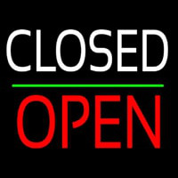 Closed Block Open Green Line Neonreclame