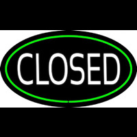 Closed Oval Green Neonreclame