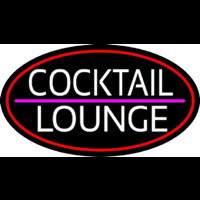 Cocktail Lounge Oval With Red Border Neonreclame