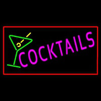 Cocktail with Cocktail Glass Red Border Neonreclame