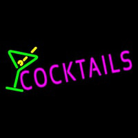 Cocktail with Green Cocktail Glass Neonreclame