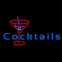 Cocktail with Red Cocktail Glass Neonreclame