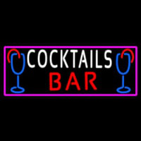 Cocktails Bar With Glass Neonreclame