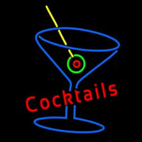 Cocktails With Martini Glass Neonreclame
