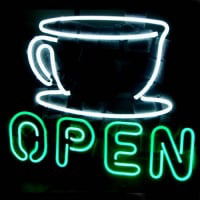 Coffee Shop Open Sign Bier Bar Neonreclame