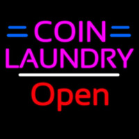 Coin Laundry Open White Line Neonreclame