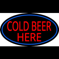 Cold Beer Here With Blue Border Neonreclame