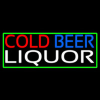 Cold Beer Liquor With Green Border Neonreclame