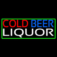 Cold Beer Liquor With Green Border Neonreclame