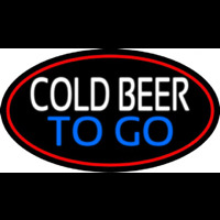 Cold Beer To Go Oval With Red Border Neonreclame