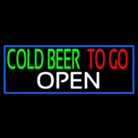 Cold Beer To Go With Blue Border Neonreclame