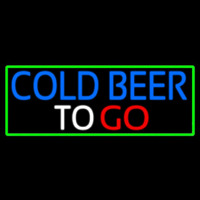 Cold Beer To Go With Green Border Neonreclame