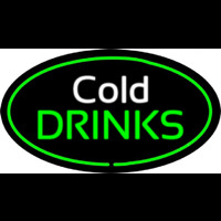 Cold Drinks Oval Green Neonreclame