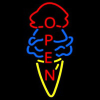 Cone Ice Cream Open Neonreclame