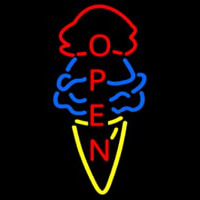 Cone Ice Cream Open Neonreclame