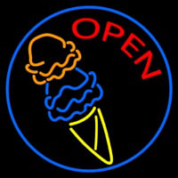 Cone Ice Cream Open Neonreclame