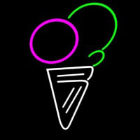 Cone Multicolored Ice Cream Neonreclame