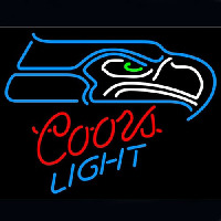 Coors  Seattle Seahawks Bier Bar Open Neonreclame