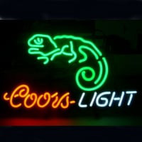 Coors Chameleon Bier Bar Open Neonreclame