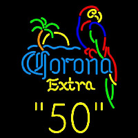 Corona E tra Parrot with Palm 50 Beer Sign Neonreclame
