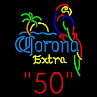 Corona E tra Parrot with Palm 50 Beer Sign Neonreclame