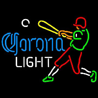 Corona Light Baseball Player Beer Sign Neonreclame