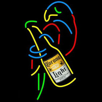 Corona Light Bottle Parrot Beer Sign Neonreclame