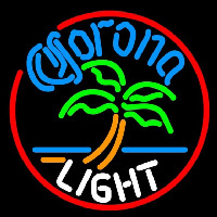 Corona Light Circle Palm Tree Beer Sign Neonreclame