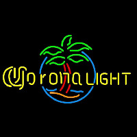 Corona Light Palm Tree Circle Beer Sign Neonreclame