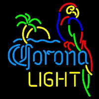 Corona Light Parrot with Palm Beer Sign Neonreclame