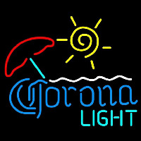 Corona Light Umbrella with Sun Beer Sign Neonreclame