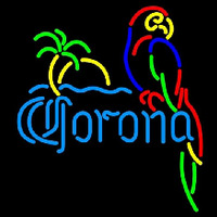 Corona Parrot with Palm Beer Sign Neonreclame