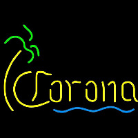 Corona Single Palm Tree With Wave Beer Sign Neonreclame