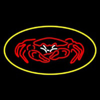 Crab Seafood Logo Oval Yellow Neonreclame