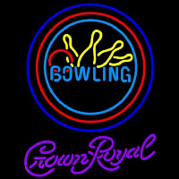 Crown Royal Bowling Yellow Blue Beer Sign Neonreclame