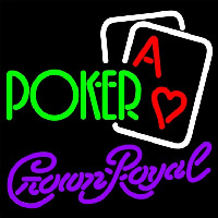 Crown Royal Green Poker Beer Sign Neonreclame