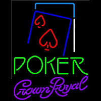 Crown Royal Green Poker Red Heart Beer Sign Neonreclame