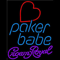 Crown Royal Poker Girl Heart Babe Beer Sign Neonreclame