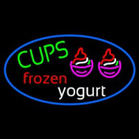 Cups Frozen Yogurt Neonreclame