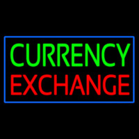 Currency E change Blue Border Neonreclame