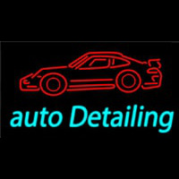 Cursive Auto Detailing With Car Logo Neonreclame