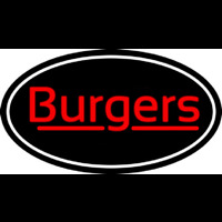 Cursive Burgers Oval Neonreclame