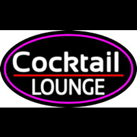 Cursive Cocktail Lounge Oval With Pink Border Neonreclame