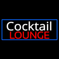Cursive Cocktail Lounge With Blue Border Neonreclame