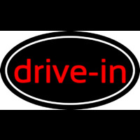 Cursive Drive In With Border Neonreclame