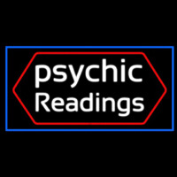 Cursive Psychic Readings With Blue Border Neonreclame