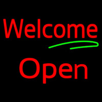 Cursive Welcome Open Neonreclame