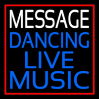 Custom Block Blue Live Music Dancing Red Border Neonreclame