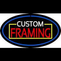 Custom Framing Blue Oval Neonreclame