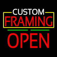 Custom Framing Open Green Line Neonreclame